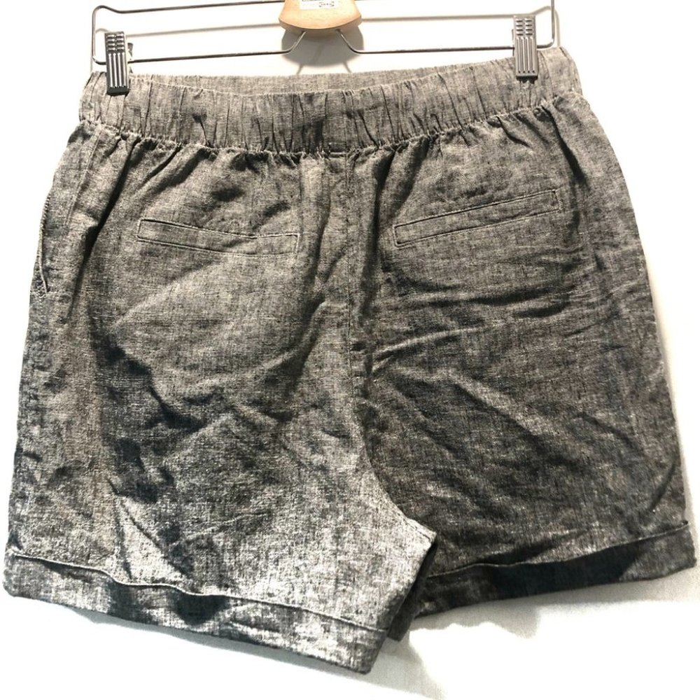 Solid Stretchy Waist Cuffed Gray Casual Shorts M - image 3